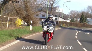 CLUBXFLAT-  biker babe towed after breakdown