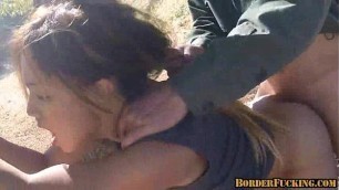 Hot brunette mexican girl gets caught and fucked by border patrol 1 2